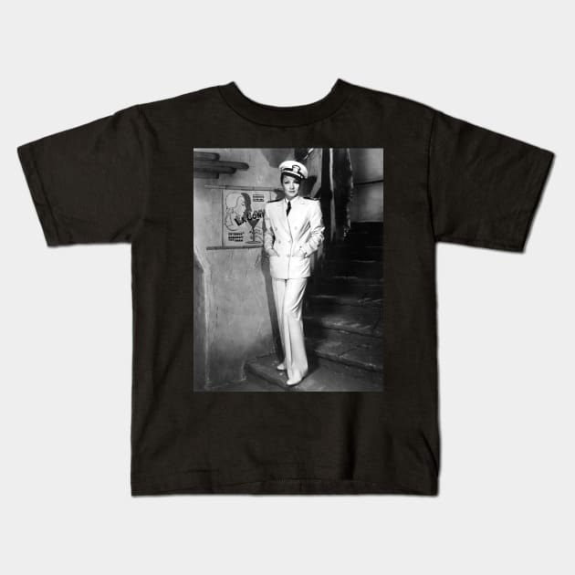 Marlene Dietrich sailor Kids T-Shirt by KOTFILMS